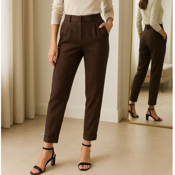 Equipment Warsaw Trouser Pants Women’s Size 8 Wool Blend Ankle Tailored Workwear - Picture 1 of 13